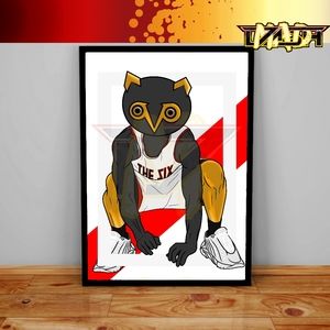 Custom Toronto Raptors Drake OVO Print Poster Wall Art Kahwaii Bron Jordan Brand